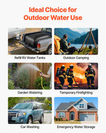 VEVOR Water Storage Bladder 540L Large Capacity Water Bag, Portable & Collapsible Soft Waters Container, Leakproof & Tear-Resistant PVC Emergency Waters Storage Tank for RV Truck & Outdoor Use