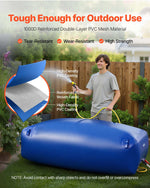 VEVOR Water Storage Bladder 1000L Large Capacity Water Bag, Portable & Collapsible Soft Waters Container, Leakproof & Tear-Resistant PVC Emergency Waters Storage Tank for RV Truck & Outdoor Use