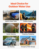 VEVOR Water Storage Bladder 1000L Large Capacity Water Bag, Portable & Collapsible Soft Waters Container, Leakproof & Tear-Resistant PVC Emergency Waters Storage Tank for RV Truck & Outdoor Use