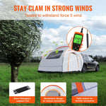 VEVOR SUV Camping Tent, 8'-8' SUV Tent Attachment for Camping with Rain Layer and Carry Bag, Waterproof PU2000mm Double Layer Truck Tent, Accommodate 6-8 Person, Rear Tent for Van Hatch Tailgate