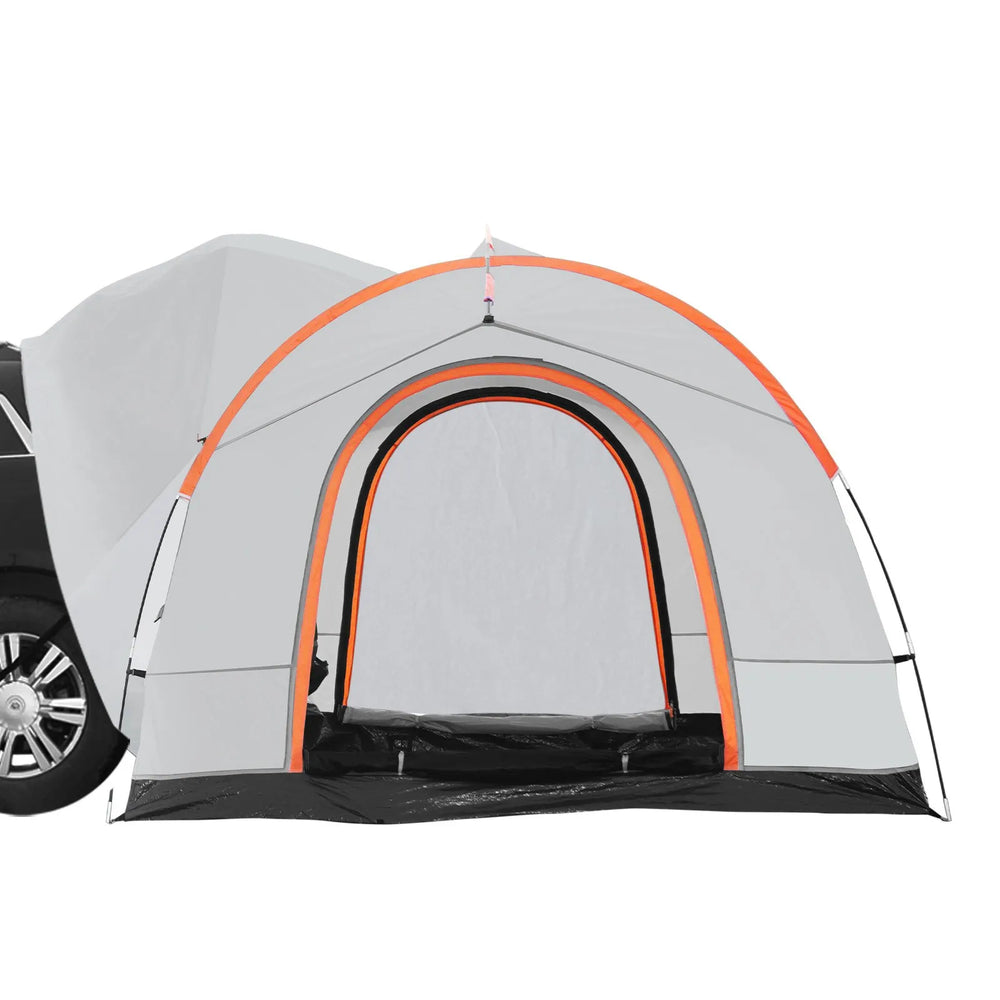 VEVOR SUV Camping Tent, 8'-8' SUV Tent Attachment for Camping with Rain Layer and Carry Bag, Waterproof PU2000mm Double Layer Truck Tent, Accommodate 6-8 Person, Rear Tent for Van Hatch Tailgate