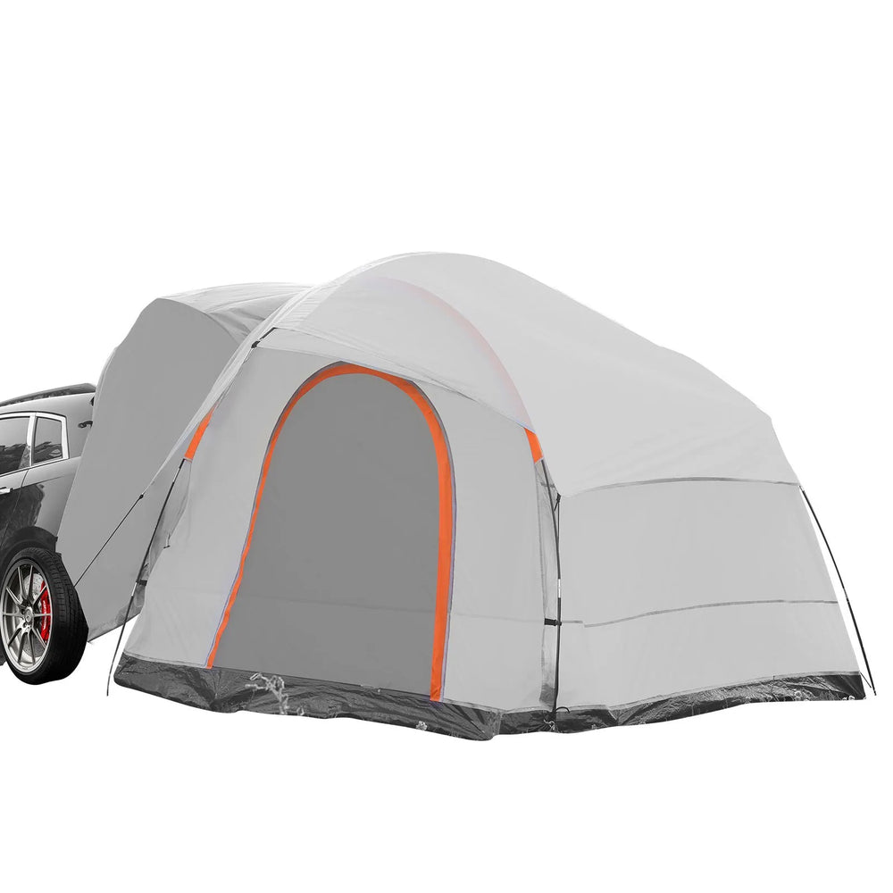 VEVOR SUV Camping Tent, 8'-8' SUV Tent Attachment for Camping with Rain Layer and Carry Bag, Waterproof PU2000mm Double Layer Truck Tent, Accommodate 6-8 Person, Rear Tent for Van Hatch Tailgate