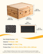 VEVOR Bee Hive Deep Box Starter Kit, 100% Beeswax Coated Natural Fir Wood, Langstroth Beehive Kit with 10 Frames and Foundations, Transparent Acrylic Bee Windows for Beginners and Pro Beekeepers