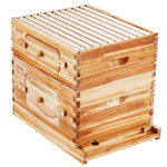 VEVOR Bee Hive 20 Frame Bee Hives Starter Kit, Beeswax Coated Fir Wood, 1 Deep + 1 Medium Bee Boxes Langstroth Beehive Kit, Transparent Acrylic Windows with Foundations for Beginners Pro Beekeepers