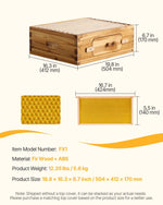 VEVOR Bee Hive Medium Box Starter Kit, 100% Beeswax Coated Natural Fir Wood, Langstroth Beehive Kit with 10 Frames and Foundations, Transparent Acrylic Bee Windows for Beginners and Pro Beekeepers