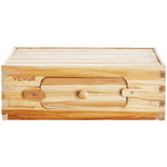 VEVOR Bee Hive Medium Box Starter Kit, 100% Beeswax Coated Natural Fir Wood, Langstroth Beehive Kit with 10 Frames and Foundations, Transparent Acrylic Bee Windows for Beginners and Pro Beekeepers