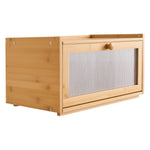 VEVOR Bread Box for Kitchen Counter, Large Capacity Bamboo Bread Storage Container, Farmhouse Wooden Breadbox Organizer for Homemade Bread, Storage Holder Bin with Acrylic Wavy Door Panel, Natural