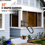 VEVOR Handrails for Outdoor Steps 81.3 cm Wall Mount Safety Railings for 1-3 Steps