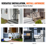 VEVOR Handrails for Outdoor Steps 81.3 cm Wall Mount Safety Railings for 1-3 Steps