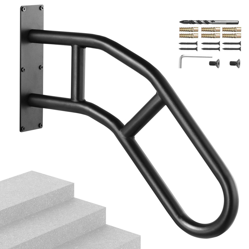 VEVOR Handrails for Outdoor Steps 81.3 cm Wall Mount Safety Railings for 1-3 Steps