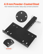 VEVOR Winch Mount, 15000 lbs / 6803 kg Load Capacity, Trailer Hitch Winch Mount with 50.8 mm Receiver, 2 Mounting Hole Design, Powder Coated Steel, Suitable for ATV UTV Pickup Truck, Black