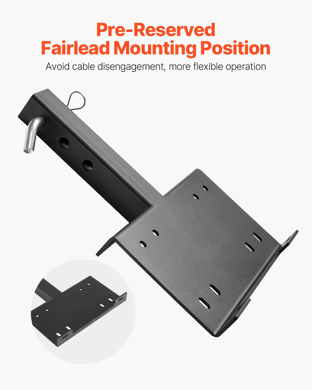 VEVOR Winch Mount, 15000 lbs / 6803 kg Load Capacity, Trailer Hitch Winch Mount with 50.8 mm Receiver, 2 Mounting Hole Design, Powder Coated Steel, Suitable for ATV UTV Pickup Truck, Black
