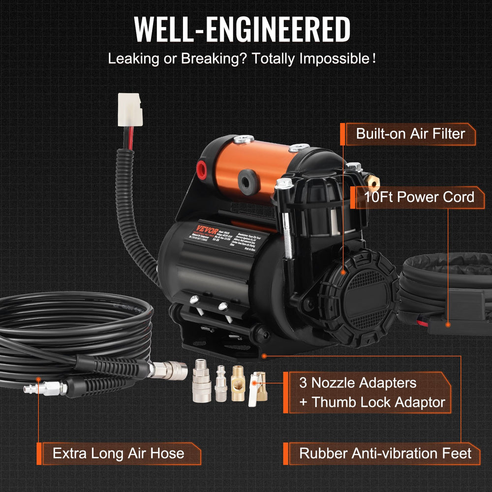 VEVOR On-Board 12V Air Compressor 150PSI 3.5CFM Offroad Tire Inflator