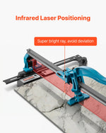 VEVOR 600 mm Tile Cutter Single Rail Double Brackets Manual Tile Cutter 1.5 cm Cap w/Precise Laser Manual Tile Cutter Tools for Precision Cutting