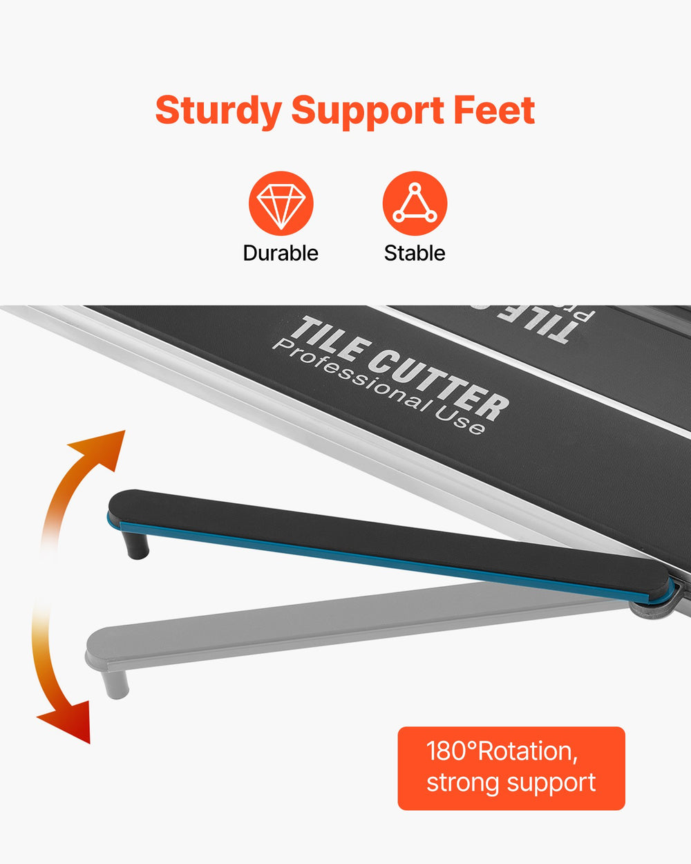 VEVOR 600 mm Tile Cutter Single Rail Double Brackets Manual Tile Cutter 1.5 cm Cap w/Precise Laser Manual Tile Cutter Tools for Precision Cutting