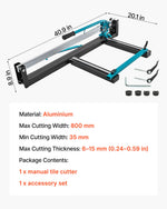 VEVOR 31 Inch Blue Manual Tile Cutter with Precise Laser Positioning & Anti-sliding Rubber Surface Single Rail & Bracket Suitable for Porcelain and Ceramic Floor Tiles