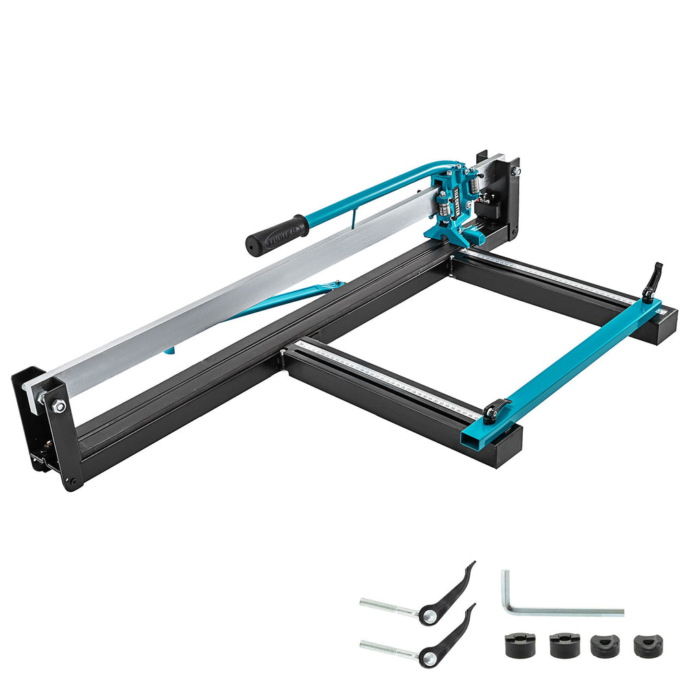 VEVOR 31 Inch Blue Manual Tile Cutter with Precise Laser Positioning & Anti-sliding Rubber Surface Single Rail & Bracket Suitable for Porcelain and Ceramic Floor Tiles