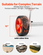 VEVOR Kayak Cart, 104 kg Load Capacity, Canoe Cart Dolly with 25.4 cm Solid PU Tires & Kickstand, Assembles & Disassembles Within Seconds, Paddle Board Trolley for Kayaks, Canoes, Paddleboards