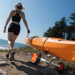 VEVOR Kayak Cart, 104 kg Load Capacity, Canoe Cart Dolly with 25.4 cm Solid PU Tires & Kickstand, Assembles & Disassembles Within Seconds, Paddle Board Trolley for Kayaks, Canoes, Paddleboards
