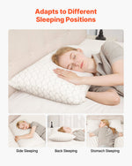 VEVOR Bed Pillow for Sleeping, Queen Size Luxury Quality Hotel Pillow with Memory Foam Fill, Supportive & Adjustable, Includes Natural Firber Pillowcase, Bedding for Back, Stomach and Side Sleepers
