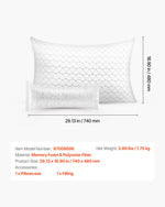 VEVOR Bed Pillow for Sleeping, Queen Size Luxury Quality Hotel Pillow with Memory Foam Fill, Supportive & Adjustable, Includes Natural Firber Pillowcase, Bedding for Back, Stomach and Side Sleepers