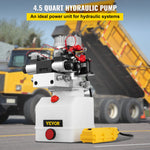 VEVOR Hydraulic Pump Double Acting Hydraulic Power Unit Double Solenoid Hydraulic Power Pack 12V DC Hydraulic Power Pump with 4.5Liter Reservoir for Dump Trailer Car Lifting