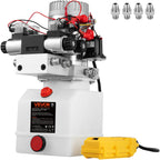 VEVOR Hydraulic Pump Double Acting Hydraulic Power Unit Double Solenoid Hydraulic Power Pack 12V DC Hydraulic Power Pump with 4.5Liter Reservoir for Dump Trailer Car Lifting