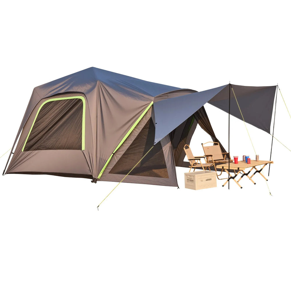 VEVOR SUV Tent for Camping, 10FT L x 10FT W, Waterproof PU2000mm Spacious Double Layer Design for 5-8 Person, SUV Camping Tent with Shade Awning and Mesh Windows, Includes Rainfly and Storage Bag