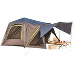 VEVOR SUV Tent for Camping, 10FT L x 10FT W, Waterproof PU2000mm Spacious Double Layer Design for 5-8 Person, SUV Camping Tent with Shade Awning and Mesh Windows, Includes Rainfly and Storage Bag