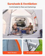 VEVOR SUV Camping Tent for 5-9 Person, 3.96 x 3.05m 3-Season SUV Tailgate Tent with Ventilated Windows, PU2000mm Waterproof Dual-Use Car Rear Hatch Tents for Outdoor Hiking Travels