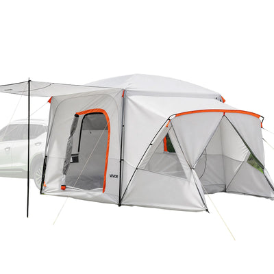 VEVOR SUV Camping Tent for 5-9 Person, 3.96 x 3.05m 3-Season SUV Tailgate Tent with Ventilated Windows, PU2000mm Waterproof Dual-Use Car Rear Hatch Tents for Outdoor Hiking Travels