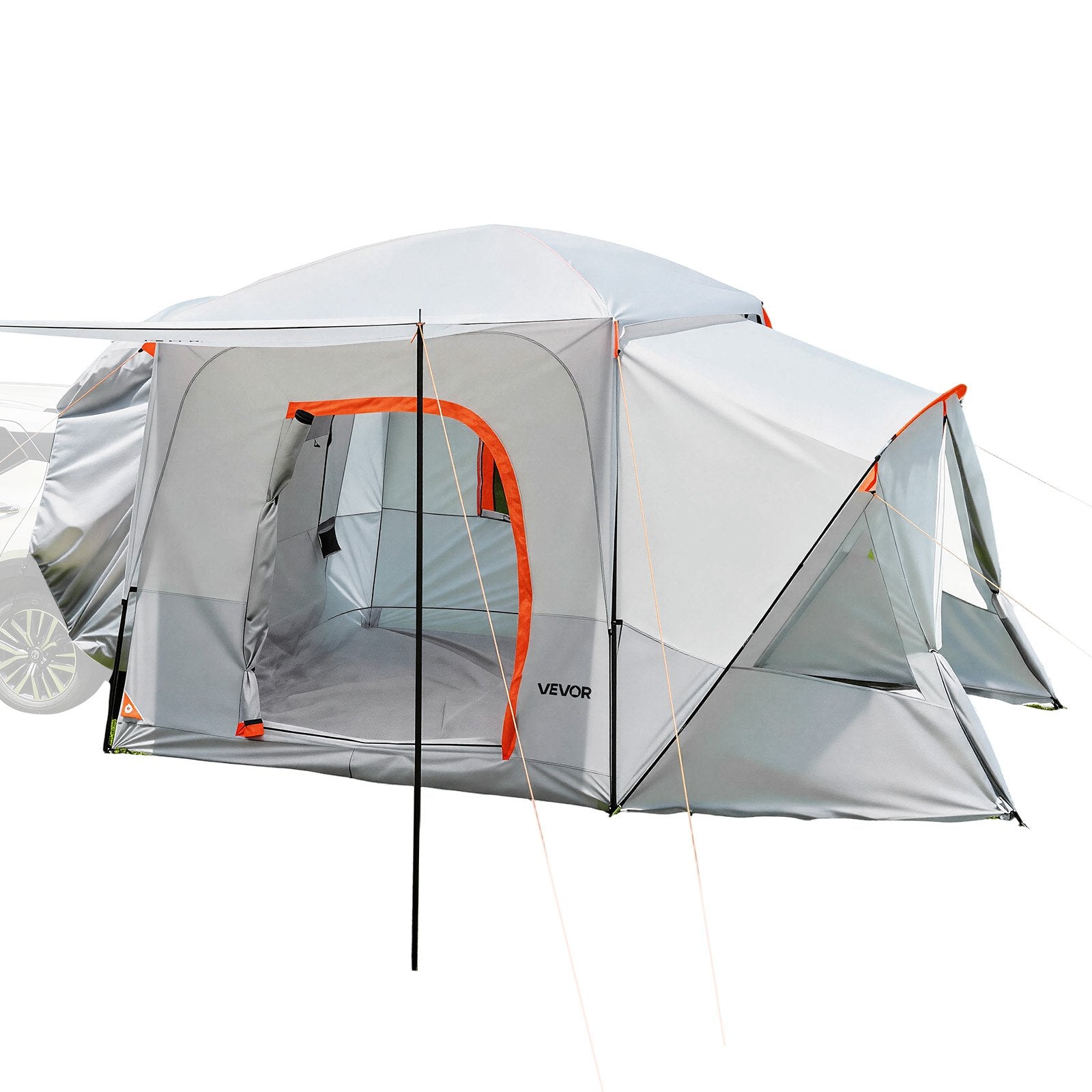 VEVOR SUV Camping Tent for 5-9 Person, 3.96 x 3.05m 3-Season SUV Tailgate Tent with Ventilated Windows, PU2000mm Waterproof Dual-Use Car Rear Hatch Tents for Outdoor Hiking Travels
