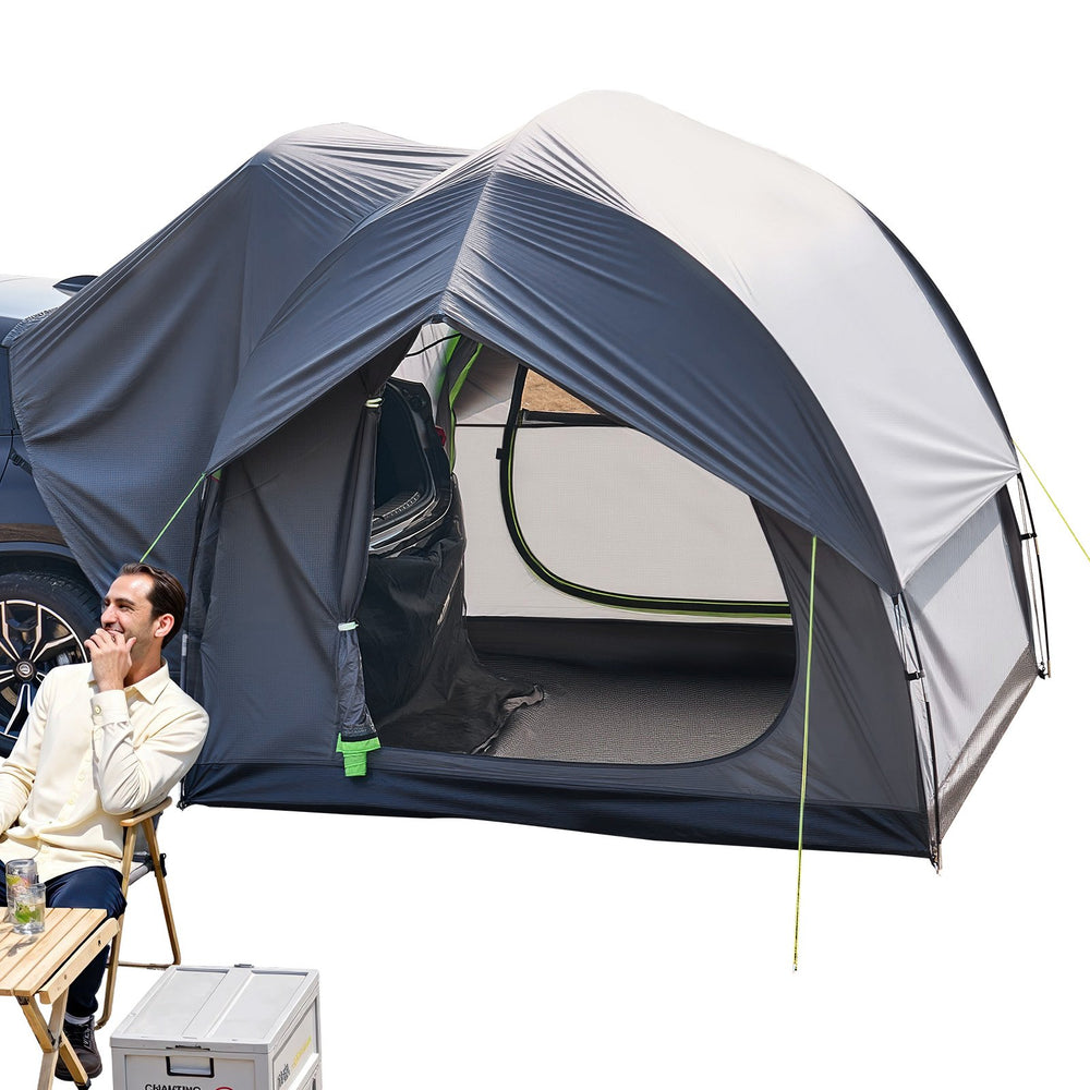 VEVOR SUV Tent for Camping, 8FT L x 8FT W, Waterproof PU2000mm Spacious Double Layer Design for 5-8 Person, SUV Camping Tent with Mesh Windows, Includes Rainfly & Storage Bag, for Outdoor Activities