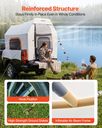 VEVOR Inflatable Pickup Truck Tent, 2.2 x 1.65m 3-Season Truck Bed Tent with Ventilated Mesh Windows, PU2000mm Waterproof Pickup Camping Tents for Outdoor Hiking Activities - Air Pump Included