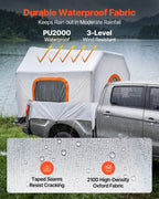VEVOR Inflatable Pickup Truck Tent, 2.2 x 1.65m 3-Season Truck Bed Tent with Ventilated Mesh Windows, PU2000mm Waterproof Pickup Camping Tents for Outdoor Hiking Activities - Air Pump Included