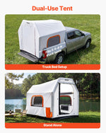 VEVOR Inflatable Pickup Truck Tent, 2.2 x 1.65m 3-Season Truck Bed Tent with Ventilated Mesh Windows, PU2000mm Waterproof Pickup Camping Tents for Outdoor Hiking Activities - Air Pump Included