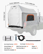 VEVOR Inflatable Pickup Truck Tent, 2.2 x 1.65m 3-Season Truck Bed Tent with Ventilated Mesh Windows, PU2000mm Waterproof Pickup Camping Tents for Outdoor Hiking Activities - Air Pump Included