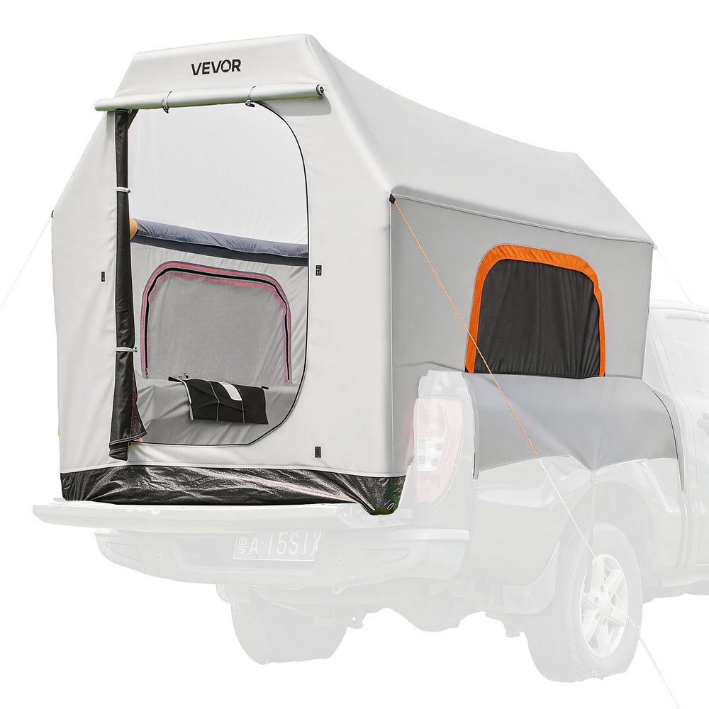 VEVOR Inflatable Pickup Truck Tent, 2.2 x 1.65m 3-Season Truck Bed Tent with Ventilated Mesh Windows, PU2000mm Waterproof Pickup Camping Tents for Outdoor Hiking Activities - Air Pump Included