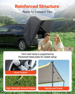 VEVOR SUV Tent with Shade Awning, All-Season SUV Tailgate Tent, PU2000mm Waterproof Car Rear Hatch Camping Tents, Portable Sun Shade Tailgate Shelter with Carrying Bag for Outdoor Hiking