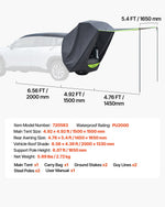 VEVOR SUV Tent with Shade Awning, All-Season SUV Tailgate Tent, PU2000mm Waterproof Car Rear Hatch Camping Tents, Portable Sun Shade Tailgate Shelter with Carrying Bag for Outdoor Hiking