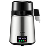 VEVOR 4L Water Distiller 1L/H Distilled Water Maker Timing & Temp Display Silver