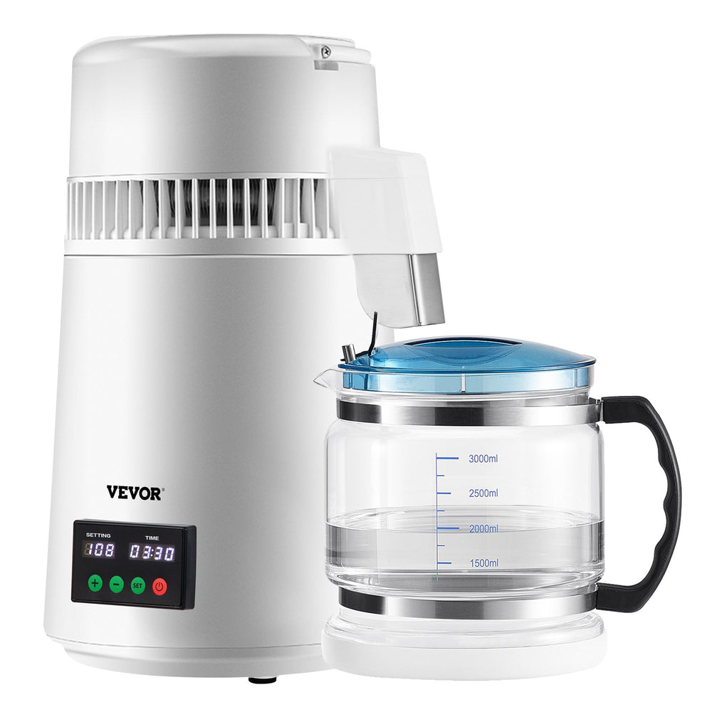 VEVOR 4L Water Distiller 1L/H Distilled Water Maker Timing & Temp Display White