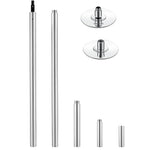 VEVOR Professional Dance Pole, Portable Dancing Poles, 84-110 in, Silver, Removable Exercise Dancing Poles for Fitness, Adjustable Height, 45 mm Heavy-Duty Steel, Spinning & Static, 440 lb Capacity