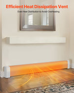 VEVOR Baseboard Heater Covers, Premium Series 1832 mm Standard Electric Heating Unit Front Cover for Home Improvement, Heavy-duty Steel, Easy Installation for Bedroom Replacing Old Cover, White