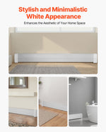 VEVOR Baseboard Heater Covers, Premium Series 1832 mm Standard Electric Heating Unit Front Cover for Home Improvement, Heavy-duty Steel, Easy Installation for Bedroom Replacing Old Cover, White