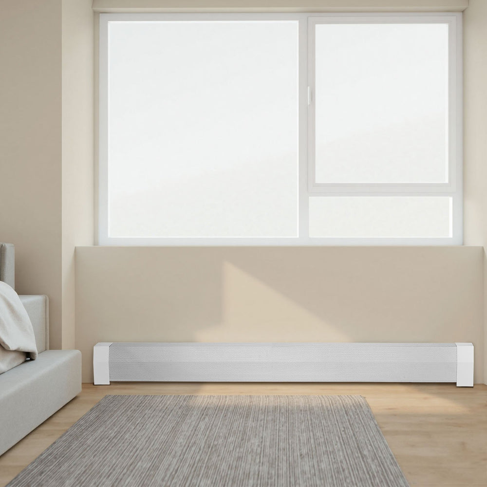 VEVOR Baseboard Heater Covers, Premium Series 1832 mm Standard Electric Heating Unit Front Cover for Home Improvement, Heavy-duty Steel, Easy Installation for Bedroom Replacing Old Cover, White