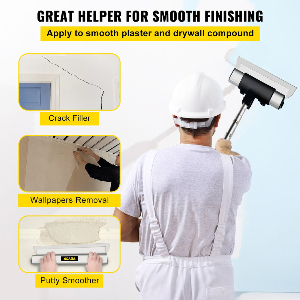 VEVOR Drywall Skimming Blade Putty Knife Combo 25.4/40.6/61 cm Trowel Tool w/ Handle