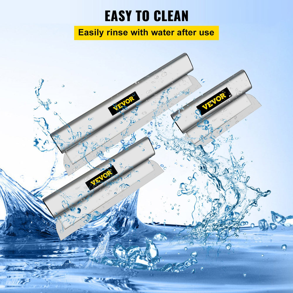 VEVOR Drywall Skimming Blade Putty Knife Combo 25.4/40.6/61 cm Trowel Tool w/ Handle