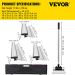 VEVOR Drywall Skimming Blade Putty Knife Combo 25.4/40.6/61 cm Trowel Tool w/ Handle
