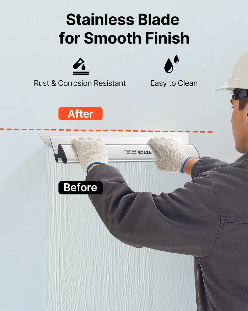 VEVOR Drywall Skimming Blade Putty Knife Combo 10/24/32in Trowel Tool w/ Handle
